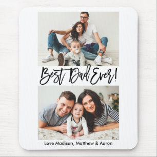 Modern Brush Script Bester Vater je 2 Foto Mousepad