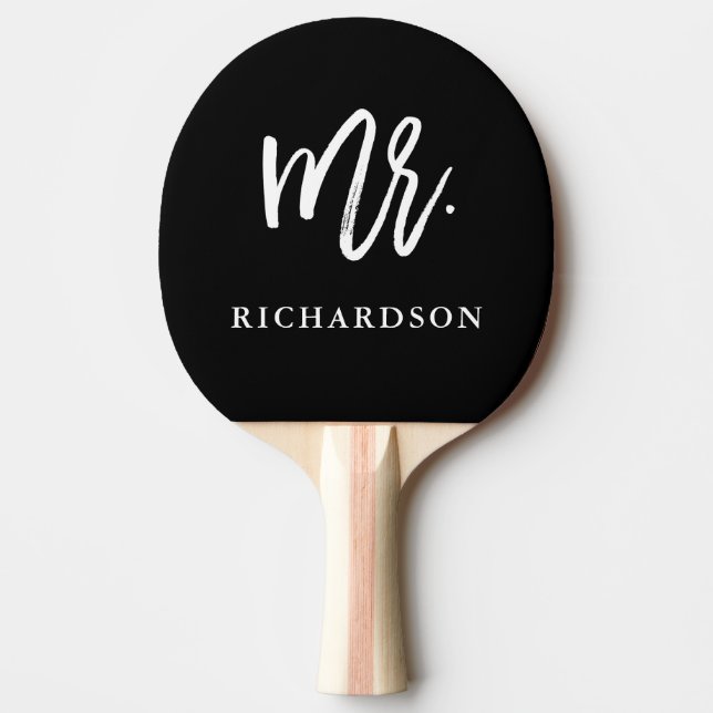 Modern Brush Script Black | Herr Tischtennis Schläger (Vorderseite)