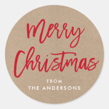 Modern Brush Script Christmas Kraft-Geschenkstift