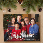 Modern Brush Script Feliz Navidad Family Foto Postkarte<br><div class="desc">Modern Brush Script Feliz Navidad Family Foto Frohe Weihnachtsfeiertage Postkarte</div>