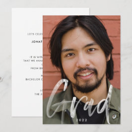 Modern Brush Script Foto Overlay 2022 Abschluss Ankündigung