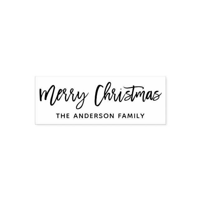 Modern Brush Script Frohe Weihnachten Permastempel (Design)