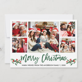 Modern Brush Script Green 5 Foto Weihnachten
