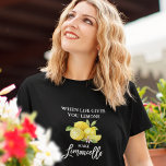 Modern Brush Script Limoncellon Lemons Black T-Shirt<br><div class="desc">Moderne Pinselschrift Wasserfarben Zitronen,  wenn das Leben gibt Ihnen Zitronen machen Limoncello Schwarzen T - Shirt</div>