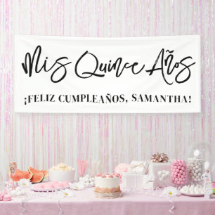 Modern Brush Script Mis Quince Años Banner
