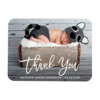 Modern Brush Script New Baby Vielen Dank