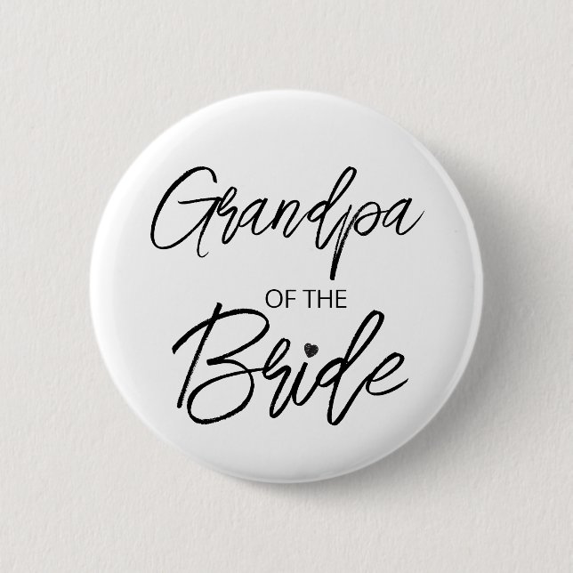 Modern Brush Script Opa The Bride Party Button (Vorderseite)