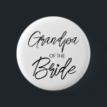 Modern Brush Script Opa The Bride Party Button<br><div class="desc">Modernes und elegantes Design bedruckt Brush Script Herz Opa der Bride Brautparty Party-Taste,  die mit Ihrem Text angepasst werden kann. Bitte klicken Sie auf den Button "Anpassen" und verwenden Sie unser Design-Tool,  um diese Vorlage zu ändern. Karo im Grafikdesign-Store für andere Produkte,  die diesem Design entsprechen!</div>