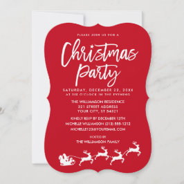 Modern Brush Script Star Weihnachten Party Einladung