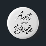 Modern Brush Script Tante The Bride Party Button<br><div class="desc">Modernes und elegantes Design bedruckt Pinsel Script Heart Aunt of The Bride Brautparty Party Taste,  die mit Ihrem Text angepasst werden kann. Bitte klicken Sie auf den Button "Anpassen" und verwenden Sie unser Design-Tool,  um diese Vorlage zu ändern. Karo im Grafikdesign-Store für andere Produkte,  die diesem Design entsprechen!</div>