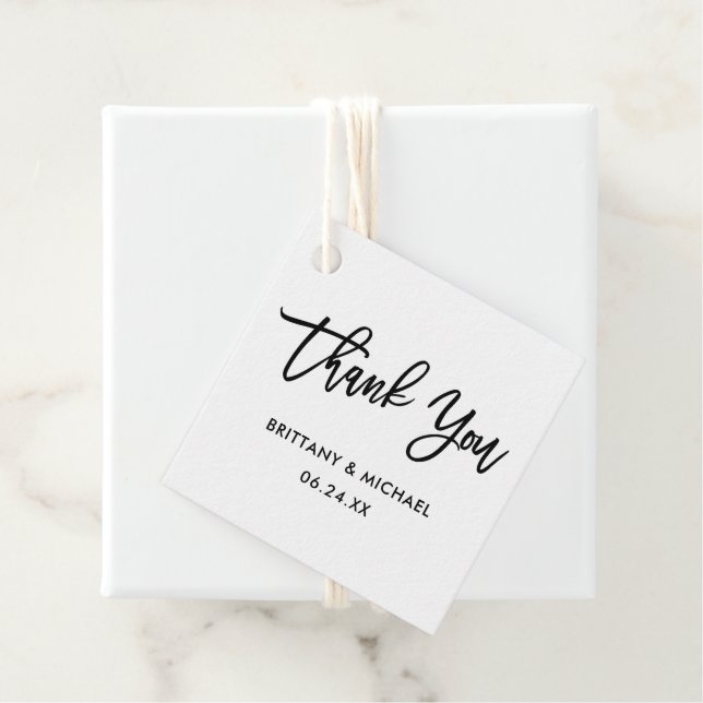 Modern Brush Script Wedding Vielen Dank Geschenkanhänger (Beispiel)