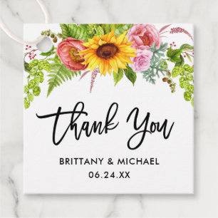 Modern Brush Script Wedding Vielen Dank Geschenkanhänger