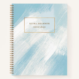 Modern Brush Strokes Blue Aqua Notizbuch
