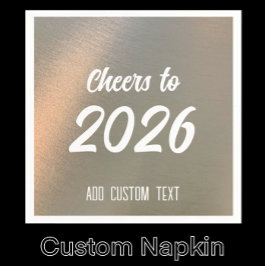 Modern Brushed Metal 2026 New Years Party Serviette