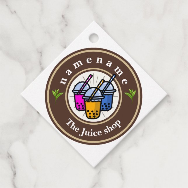 Modern Bubble Tee Milchladen Café Café Geschenkanhänger (Vorderseite)