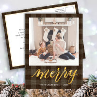 Modern Buffalo Kariert Elegantes Script MERRY Simp