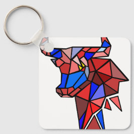 Modern Bull Icon Keychain – Clean Zodiac‑Style Schlüsselanhänger
