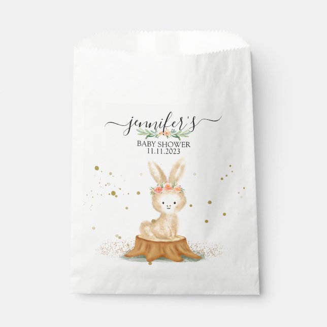 Modern Bunny Rabbit wildlife farm forest animal Geschenktütchen (Vorderseite)