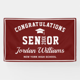 Modern Burgund White 2023 Graduation Party Banner