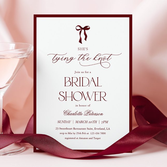 Modern Burgundy Bridal Shower Invitation Einladung (Von Creator hochgeladen)