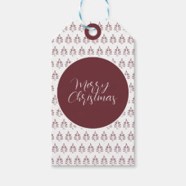 Modern Burgundy Frohe Weihnachtsbaum Geschenkanhänger