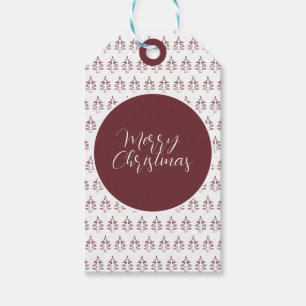 Modern Burgundy Frohe Weihnachtsbaum Geschenkanhänger