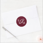Modern Burgundy Initials Wedding Runder Aufkleber<br><div class="desc">Modern Burgundy Wedding Classic Round Sticker</div>