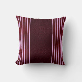 Modern Burgundy Reptile Skin & Stripe  Kissen