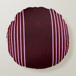 Modern Burgundy Reptile Skin & Stripe  Rundes Kissen