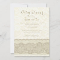 Modern Burlap & Lace Baby Dusche Einladung