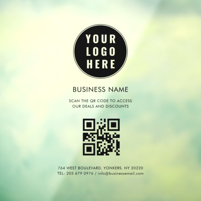 Modern Business Logo and QR Code Custom Fensteraufkleber (Blatt 3)