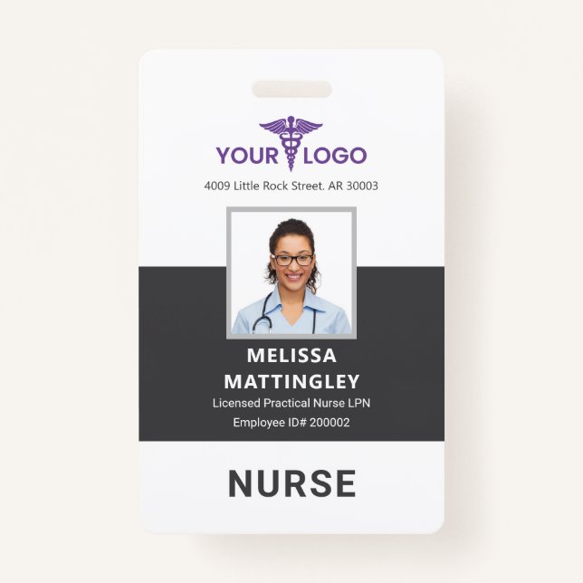 Modern Business Logo Employee Photo ID Ausweis (Vorderseite)