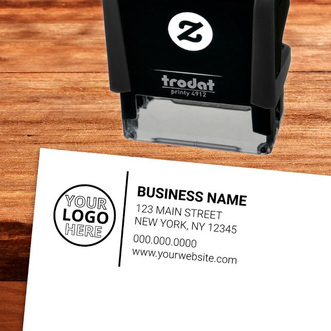 Modern Business Logo Große Rücksendeadresse Permastempel (Modern Business Logo Large Return Address Self-inking Stamp
)