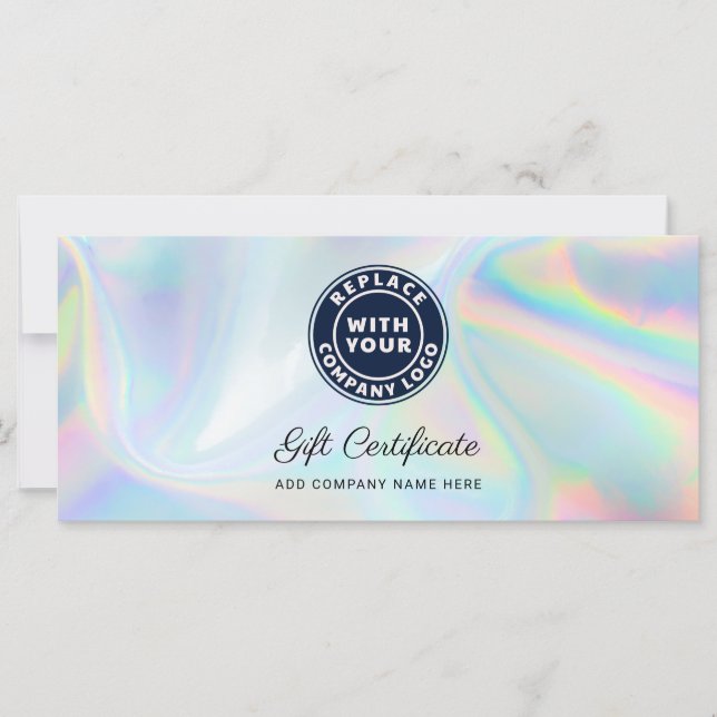 Modern Business Logo Holographic Gift Certificate (Vorderseite)