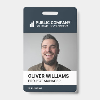 Modern Business Logo Photo Employee ID Badge Ausweis