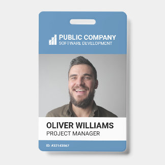 Modern Business Logo Photo Employee ID Badge Ausweis