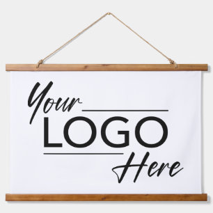 Modern-Business-Logo Wandteppich Mit Holzrahmen