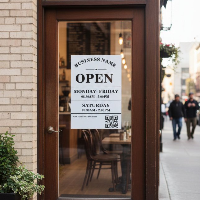 Modern Business opening hours logo and qr code Poster (Von Creator hochgeladen)