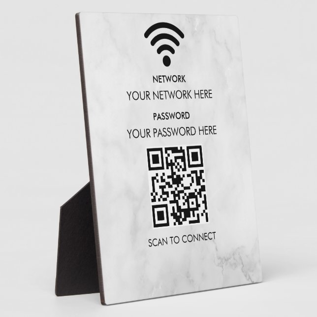 Modern Business Wifi Network and Password Black  Fotoplatte (Seite)