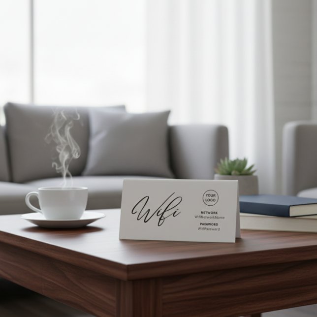 Modern Business Wifi Password & Qr Code Welcome   Tischaufsteller (Von Creator hochgeladen)