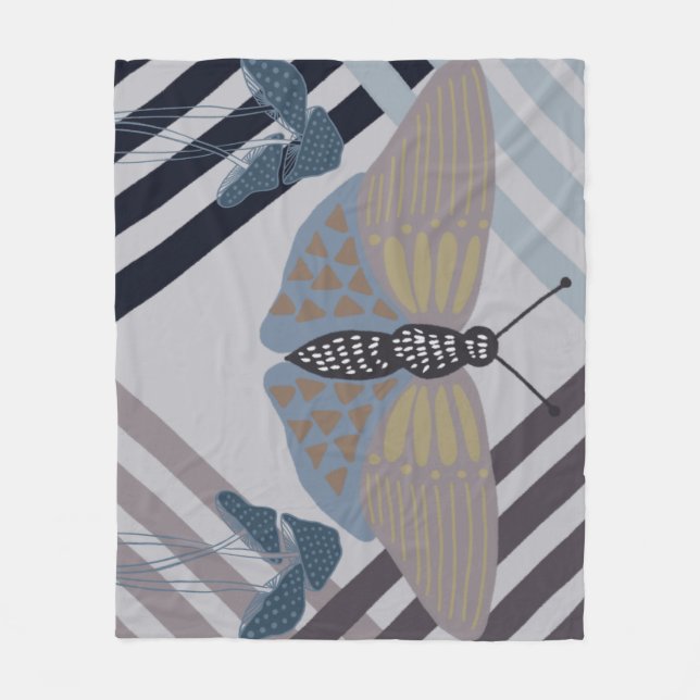 Modern Butterfly Fleecedecke (Vorderseite)