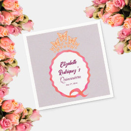 Modern Butterfly Tiara Crown Squiggle  Serviette