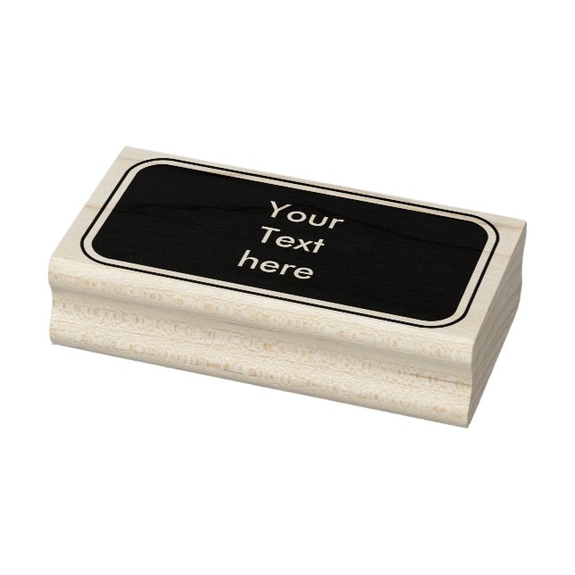 Modern Button Rectangle mit Frame + Ihr Name Gummistempel (Stempel)