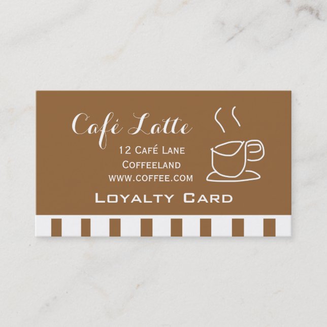Modern Café Loyalty Card für Kaffee Visitenkarte (Vorderseite)