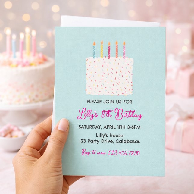 Modern Cake Birthday Invitation, Colorful Sprinkle Einladung (Von Creator hochgeladen)