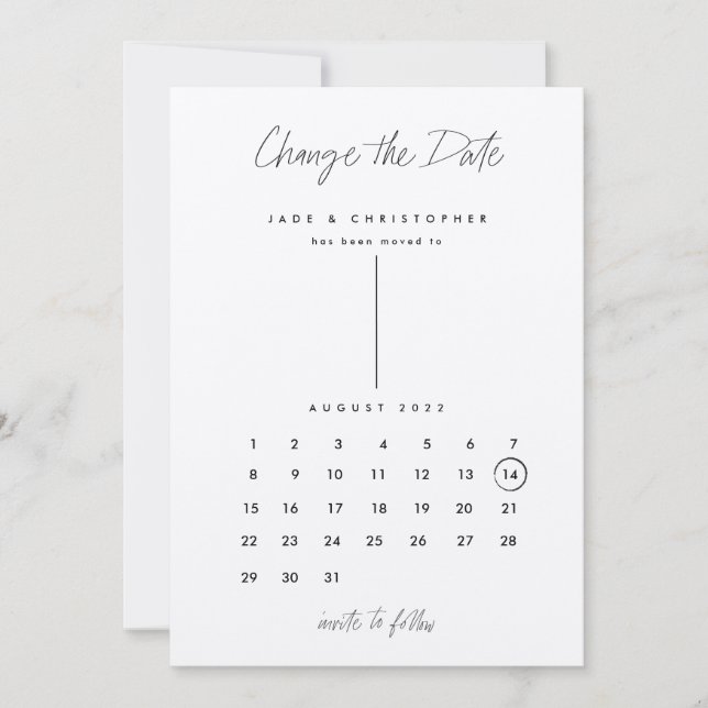 Modern calendar Kraft change the date Save The Date (Vorderseite)