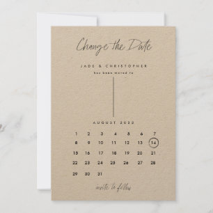 Modern calendar Kraft change the date Save The Date