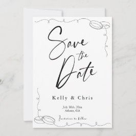 Modern Calligraphy Flat Save the Date Card