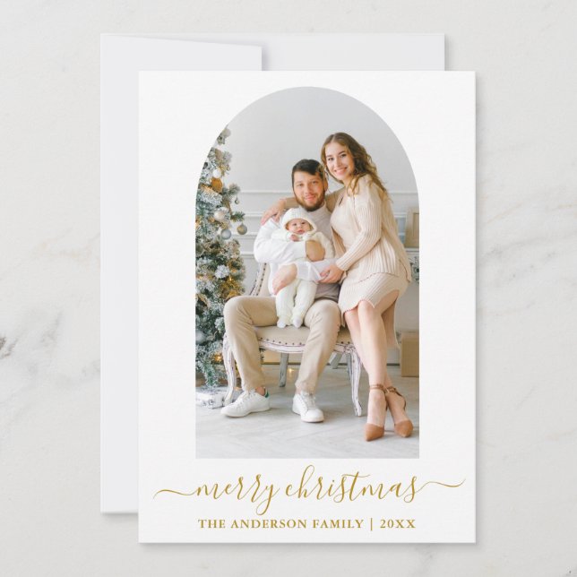 Modern Calligraphy Foto Arch Gold Weihnachten (Vorderseite)
