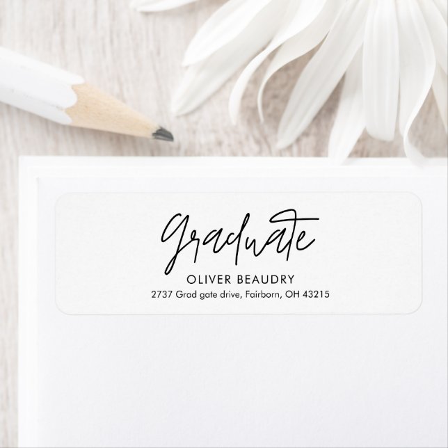 Modern Calligraphy Graduation Return Address (Insitu)